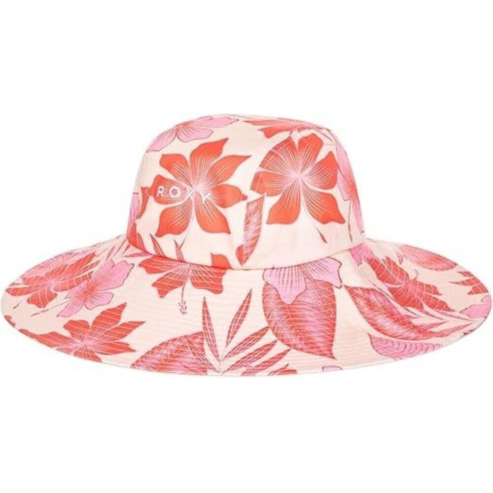 Roxy Star Is Born Womens Small Pale Dogwood Hibiscus Wide Brim Bucket Hat RED894